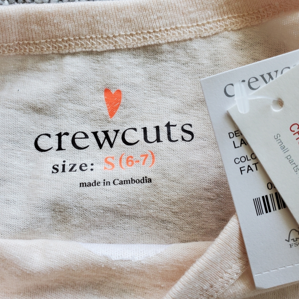 Crewcuts girls holiday long sleeves tshirt, small 6-7, off white - Picture 4 of 5